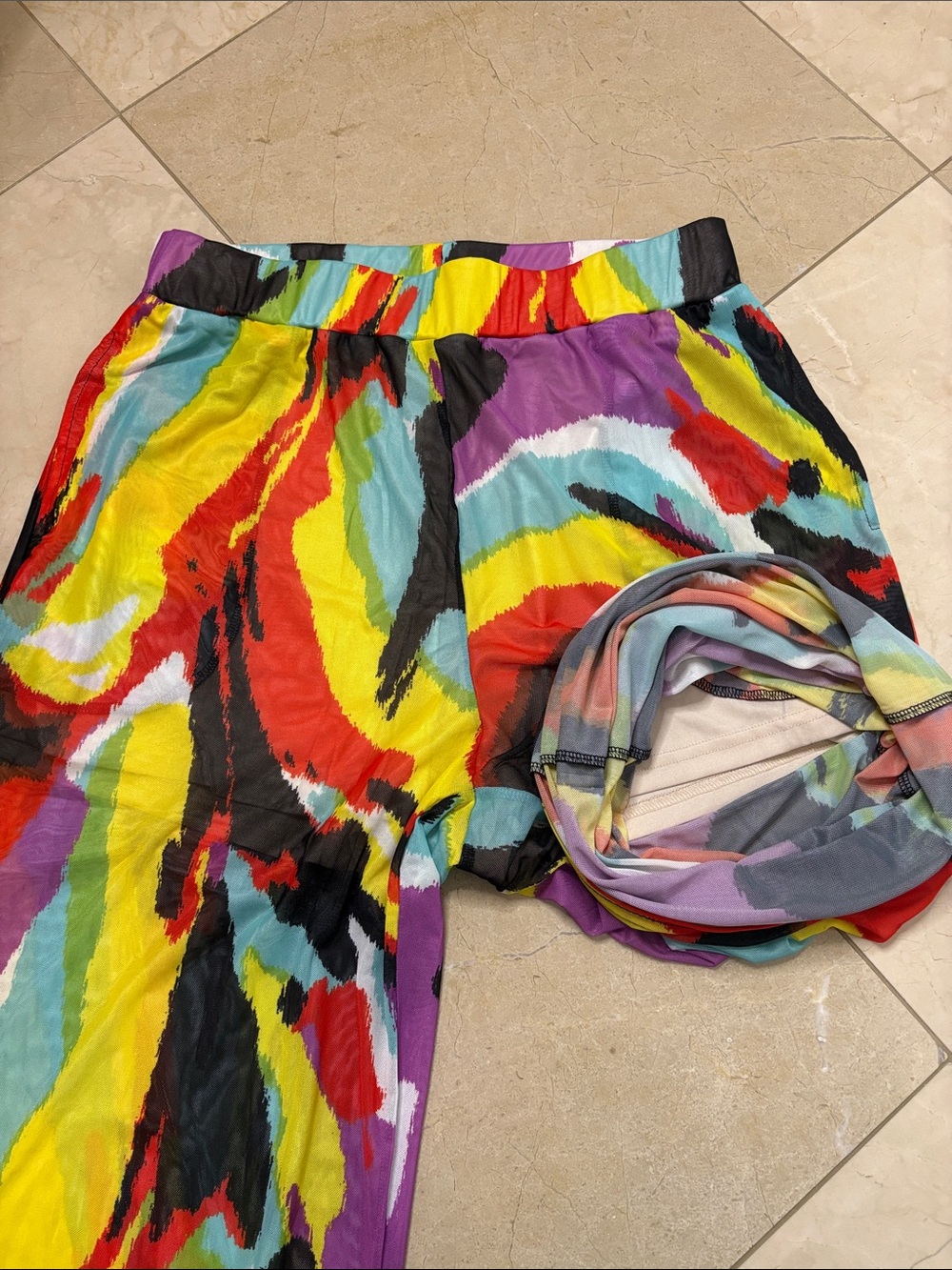 ⭐️ NWOT Ashley Stewart Multicolor Abstract Print Pants - size 10/12 - Picture 8 of 11